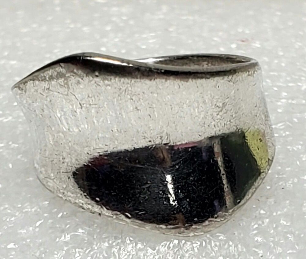 Vintage Thailand 925 Sterling Silver Modernist Wave Ring Sculptural Bold